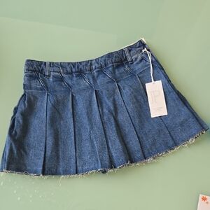 Pilcro Blue Pleated Mini Skirt